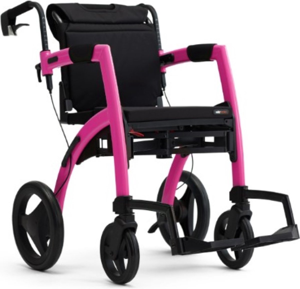 Lichtgewicht Rollator Rollz Motion 2 - 3-in-1 Rollator en Rolstoel - Candy Pink - Hulpmiddeldiscounter.nl