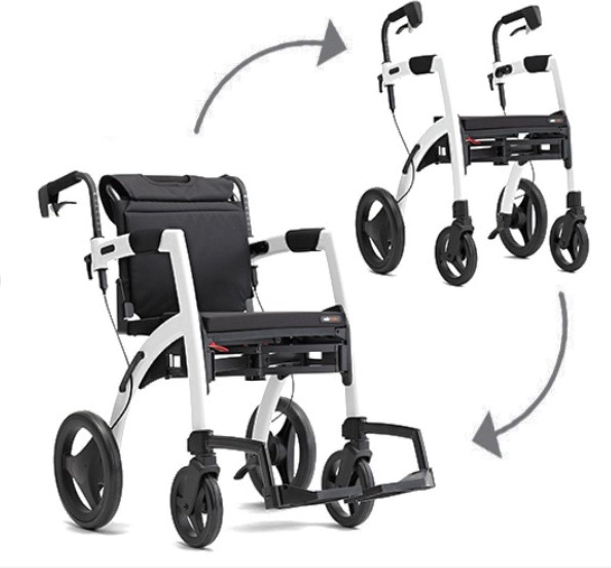 Lichtgewicht Rollator Rollz Motion 2 - 3-in-1 Rollator en Rolstoel - Candy Pink - Hulpmiddeldiscounter.nl