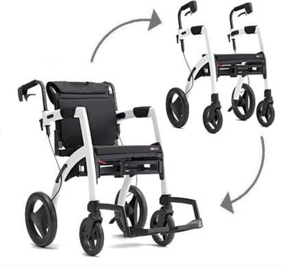 Lichtgewicht Rollator Rollz Motion 2 - 3-in-1 Rollator en Rolstoel - Candy Pink - Hulpmiddeldiscounter.nl
